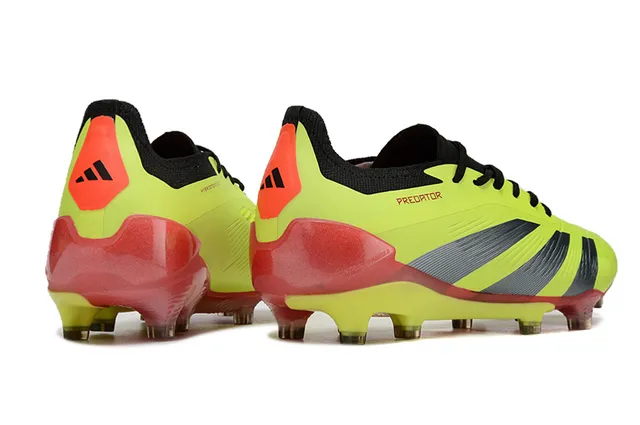 Adidas Predator Neon Yellow Red Silver Firm-Ground Soccer Shoes 5