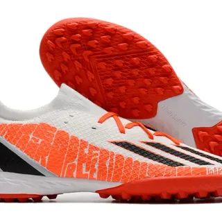 Adidas Predator Zapatillas de fútbol turf naranja y negro con cuello de punto ajustable de calcetín y cordones asimétricos