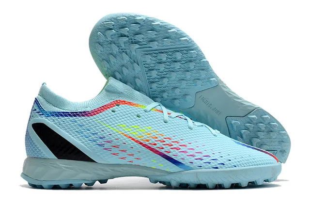 Adidas Predator Tênis de futebol turf laranja e preto com gola de malha ajustável de meia e cadarço assimétrico 5