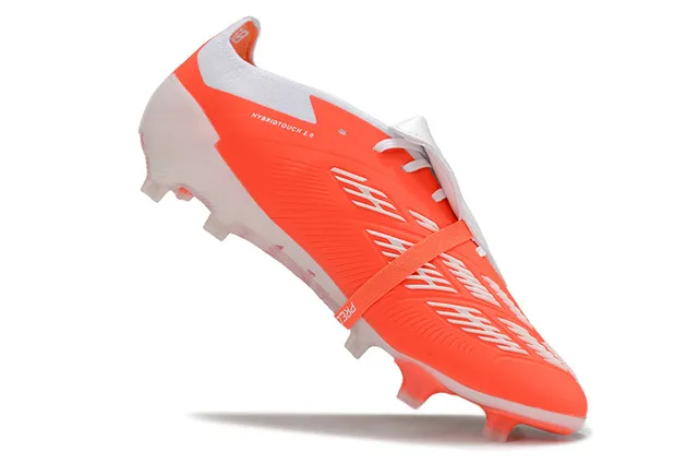 Adidas Predator Orange White Low-Cut Silhouette Cage-Style Strap Closure Firm-Ground Soccer Shoes 2