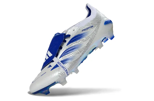 Adidas Predator White Blue Holographic Firm-Ground Soccer Shoes 3