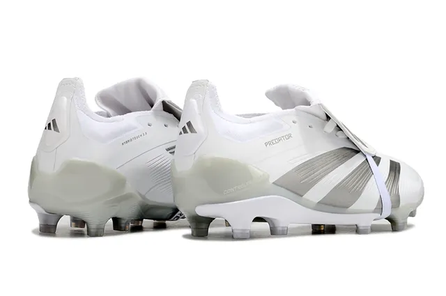 Adidas Predator White Silver Low-Cut Boot Asymmetrical Lace Cover Firm-Ground Soccer Shoes 5