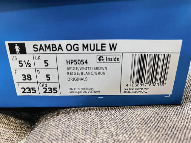 Adidas Samba Beige and White Mesh Mule Loafers 2