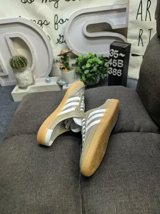 Adidas Samba Beige and White Mesh Mule Loafers 6