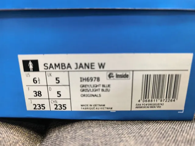 Adidas Samba Beige Blue Laceless Mary Jane Strap Three-Stripe Side Panel Lifestyle Sneakers 2