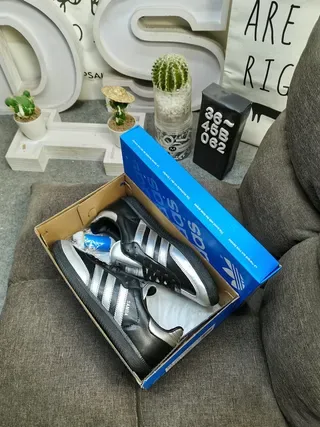 Adidas Samba Black and Silver Metallic Lifestyle Sneakers 3