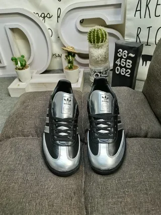 Adidas Samba Black and Silver Metallic Lifestyle Sneakers 10
