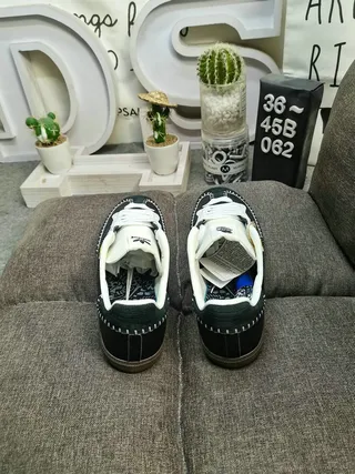 Adidas Samba Black and White Stitched Lifestyle Sneakers 8