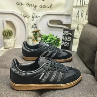 Adidas Samba Black Silver Rhinestone Detail Lifestyle Sneakers