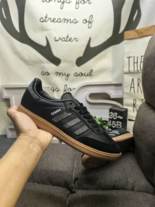 Adidas Samba Black Silver Rhinestone Detail Lifestyle Sneakers 5