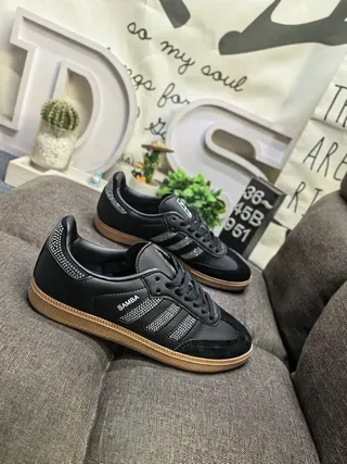 Adidas Samba Black Silver Rhinestone Detail Lifestyle Sneakers 9