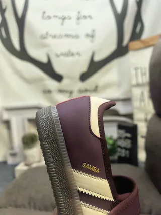 Adidas Samba Burgundy and Cream Lifestyle Sneakers 3