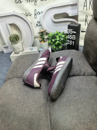 Adidas Samba Burgundy and Cream Lifestyle Sneakers 6