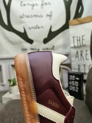 Adidas Samba Burgundy and White Lifestyle Sneakers 3