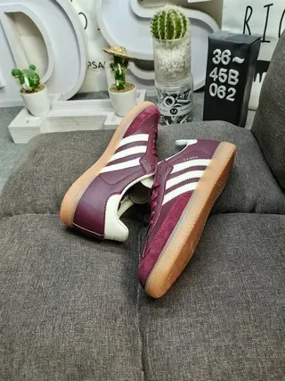 Adidas Samba Burgundy and White Lifestyle Sneakers 6