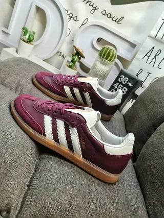 Adidas Samba Burgundy and White Lifestyle Sneakers 7