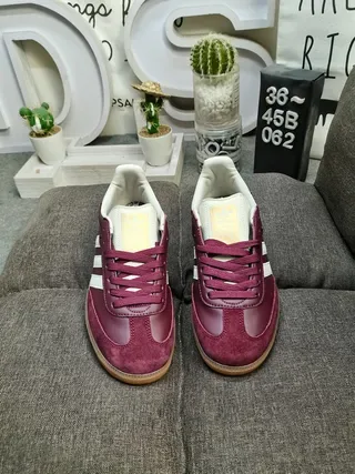 Adidas Samba Burgundy and White Lifestyle Sneakers 10