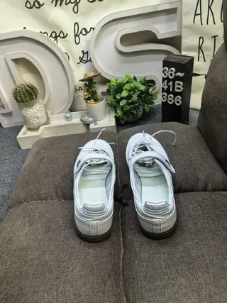Adidas Samba Gris Beige Chaussures Lifestyle Basse à Trois Bandes Panneau Latéral 8