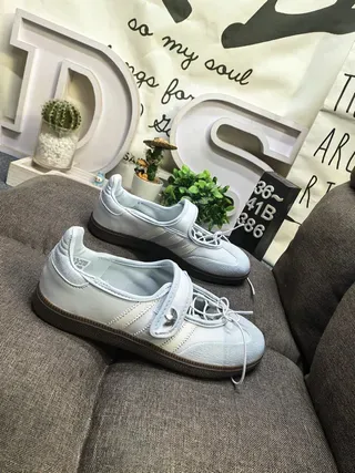 Adidas Samba Gris Beige Chaussures Lifestyle Basse à Trois Bandes Panneau Latéral 9