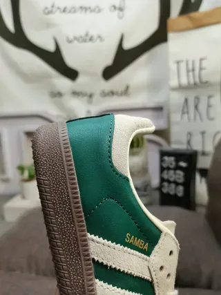 Adidas Samba Green and Cream Lifestyle Sneakers 3