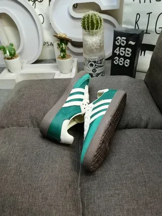 Adidas Samba Green and Cream Lifestyle Sneakers 6