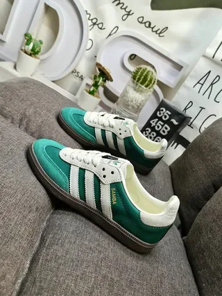 Adidas Samba Green and Cream Lifestyle Sneakers 7