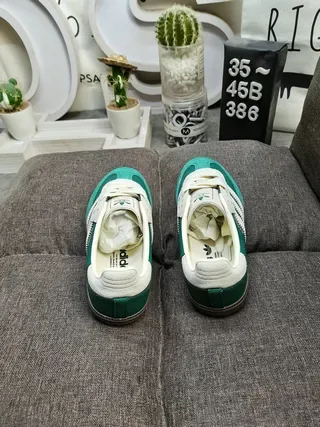 Adidas Samba Green and Cream Lifestyle Sneakers 8