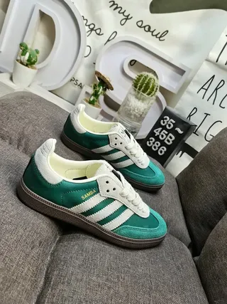 Adidas Samba Green and Cream Lifestyle Sneakers 9