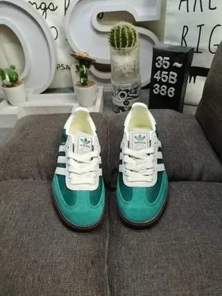 Adidas Samba Green and Cream Lifestyle Sneakers 10