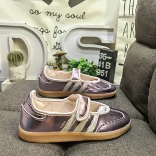 Adidas Samba मेटलिक पर्पल बिना लेस वाले लाइफस्टाइल स्नीकर