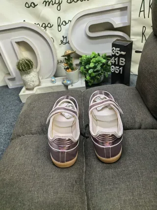 Adidas Samba Metallic Purple Laceless Lifestyle Sneakers 8