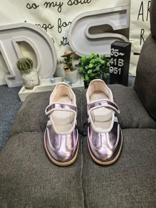 Adidas Samba Metallic Purple Laceless Lifestyle Sneakers 10