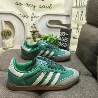 Adidas Samba OG हरा सफेद भूरा लाइफस्टाइल स्नीकर