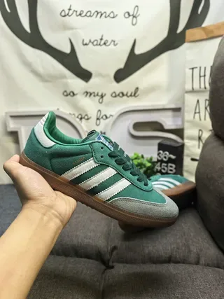 Adidas Samba OG Green White Gray Lifestyle Sneakers 5