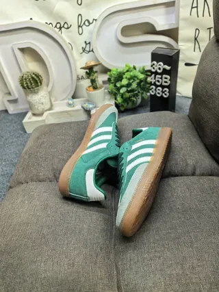 Adidas Samba OG Green White Gray Lifestyle Sneakers 6