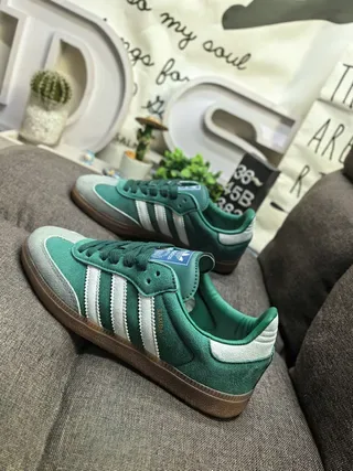Adidas Samba OG Green White Gray Lifestyle Sneakers 7
