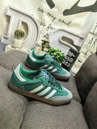 Adidas Samba OG Green White Gray Lifestyle Sneakers 9