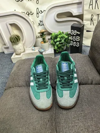 Adidas Samba OG Green White Gray Lifestyle Sneakers 10