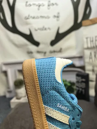 Adidas Samba OG Light Blue and Cream Lifestyle Sneakers 3