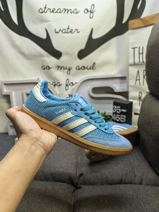 Adidas Samba OG Light Blue and Cream Lifestyle Sneakers 5