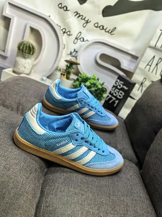 Adidas Samba OG Light Blue and Cream Lifestyle Sneakers 9