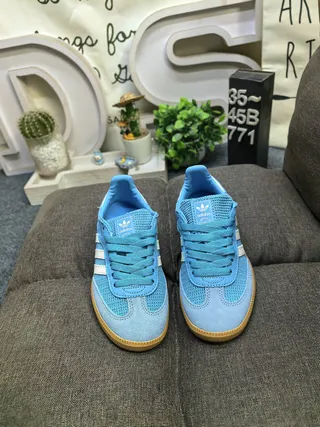 Adidas Samba OG Light Blue and Cream Lifestyle Sneakers 10
