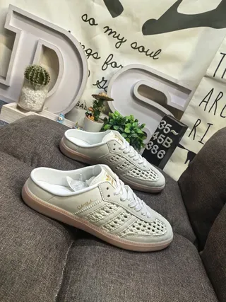 Adidas Samba Perforated Cream Slip-On Lifestyle Sneakers 9
