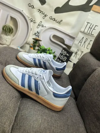 Adidas Samba White and Blue Lifestyle Sneakers 7