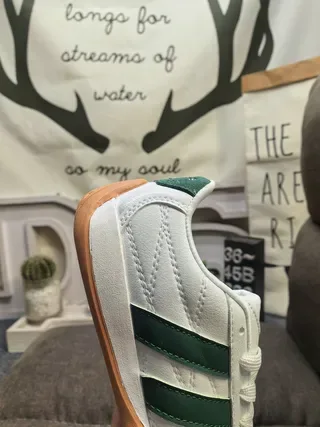 Adidas Samba White and Dark Green Lifestyle Sneakers 3
