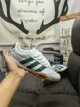 Adidas Samba White and Dark Green Lifestyle Sneakers 5