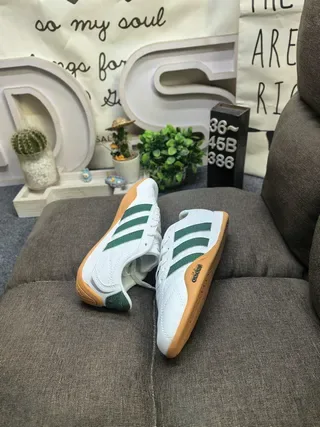Adidas Samba White and Dark Green Lifestyle Sneakers 6