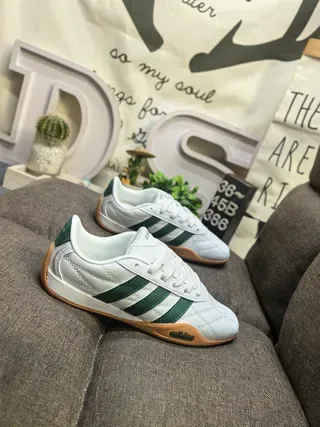Adidas Samba White and Dark Green Lifestyle Sneakers 9