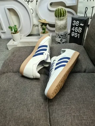 Adidas Samba White and Navy Lifestyle Sneakers 6