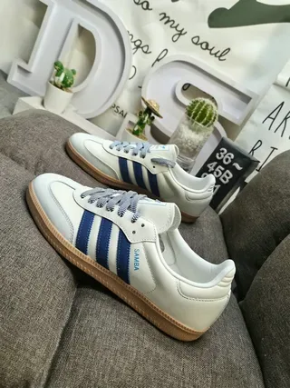 Adidas Samba White and Navy Lifestyle Sneakers 7